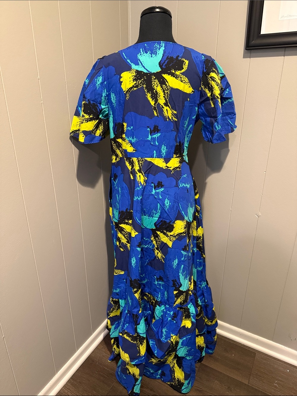 E Christopher John Rogers Target Women’s Abstract Floral Puff-Sleeve Maxi Dress - Picture 3 of 7